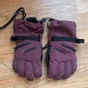 Burton Maroon and Black Snow Gloves
